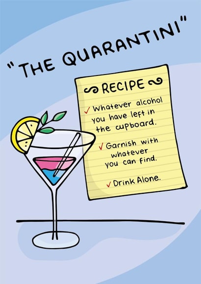 quarantine recipe Birthday Card 38426 created by Huxters