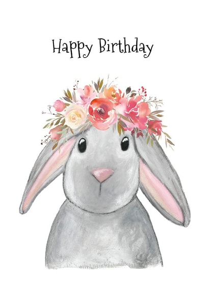 Child bunny Birthday Card 17177 created by Little Paperie