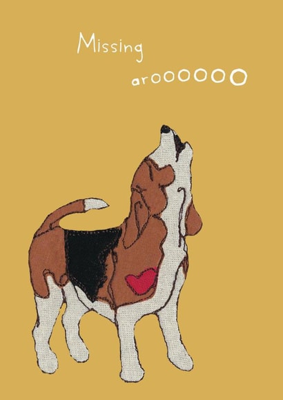 beagle dog Thinking of you Card 15423 created by Ren Ellery