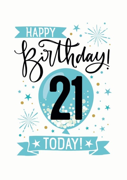 Blue 21st Birthday Card created by Little Red Cherry