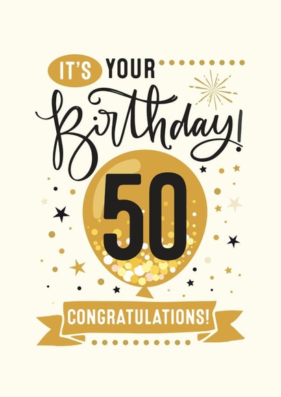 Congratulations 50th Birthday Card created by Little Red Cherry