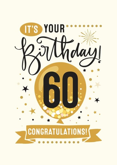 60th Birthday Congratulations Card created by Little Red Cherry