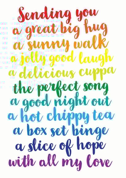 hug sunny walk Just because Card 9383 created by Kyleigh Orlebar