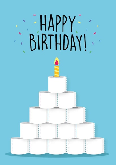 Toilet roll tower birthday card created by Silvia Shöne