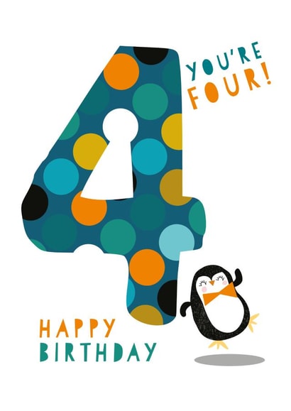 4 4th Birthday Card 2065 created by Pink Pig