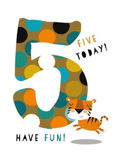 5 tiger Birthday Card 2066 created by Pink Pig