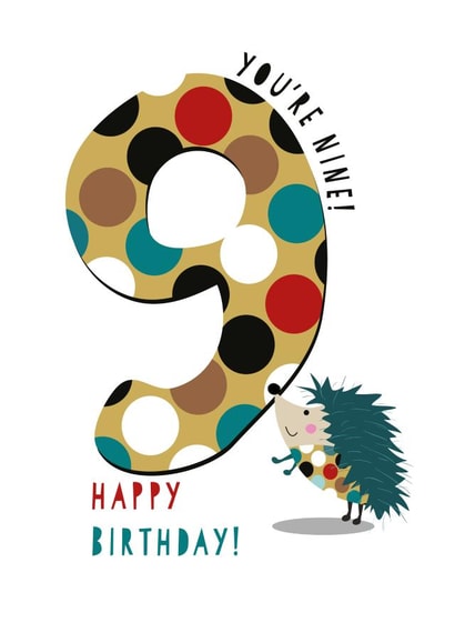 hedgehog animal Birthday Card 2070 created by Pink Pig