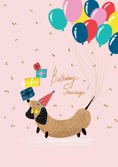 sausage dog Birthday Card 10263 created by Forever Funny