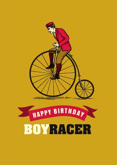 Funny men's cycling birthday card created by The Typecast Gallery