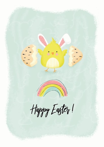 Funky Chicken with bunny ears Easter card created by Sorina Bogiu