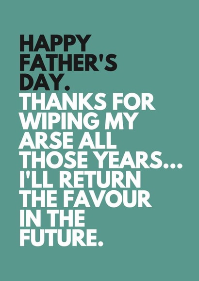 wiping arse Father's Day Card 28034 created by Redrakoon