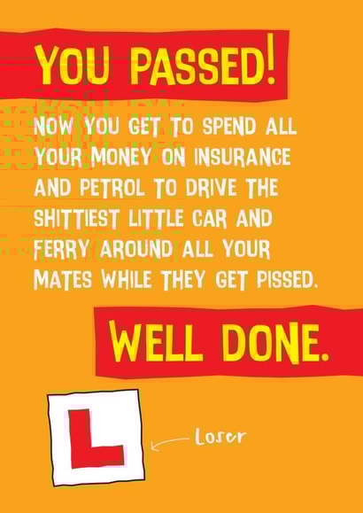 well done car license Congratulations Card 17264 created by Miss Anthrope