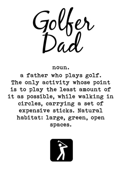 Fathers Day Card for Golfer - Golfer Dad - Funny Golf Card created by Worry Less Design