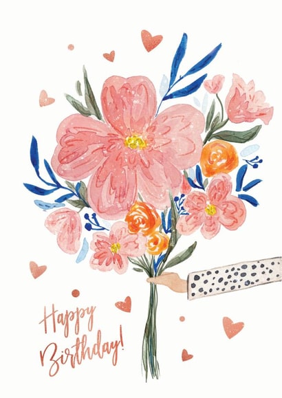 Flower Bouquet Happy Birthday Card created by Sorina Bogiu