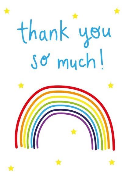rainbow drawing Thank You Card 1436 created by Megan Claire