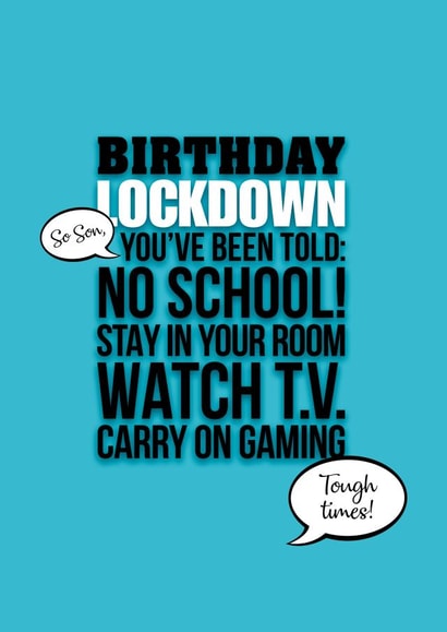 Lockdown Birthday card for boys. created by Pendrea Noye