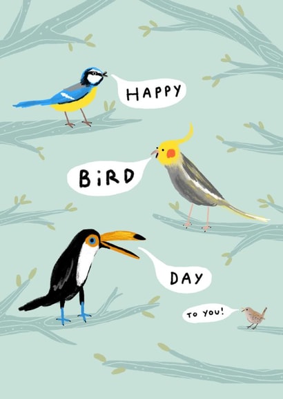 bird pun Birthday Card 1136 created by Sophie Corrigan
