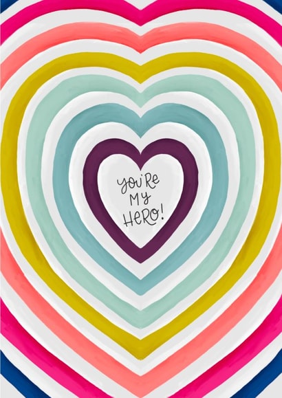 Rainbow heart Thinking of you Card 4291 created by Claire Lefevre