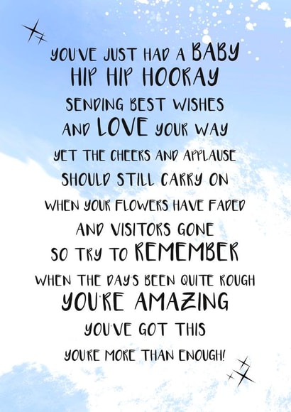 baby welcome to the world New Baby Card 17326 created by Rhymes To Remember