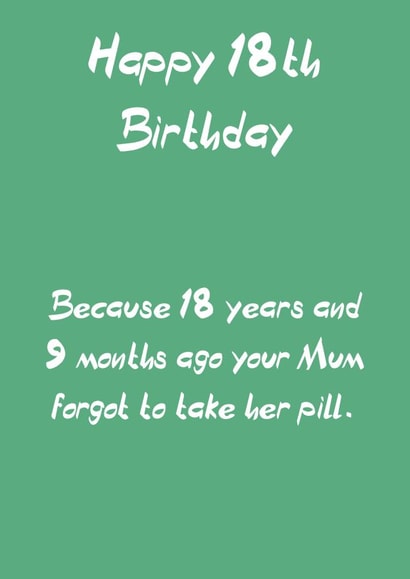 Rude 18th Birthday Card - Your a mistake created by CEW Designs