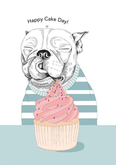 cupcake dog Birthday Card 8311 created by Dotty Dog Art