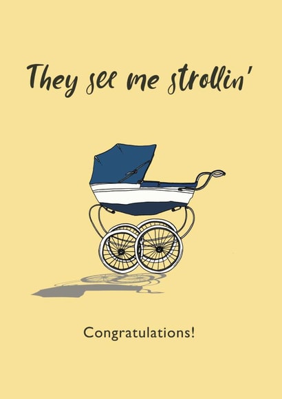 strollin see New Baby Card 13864 created by Hatched Art