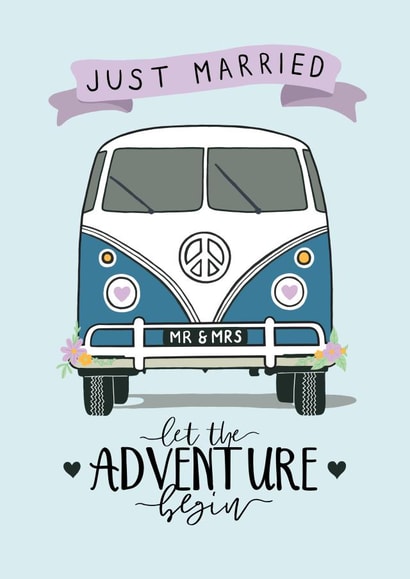 Classic VW van- just married created by Creaternet