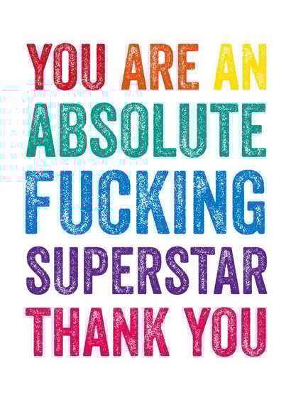 You are an absolute fucking superstar thank you created by Do You Punctuate?