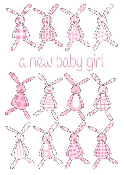 rabbit adult New Baby Card 2700 created by Leah Roberts