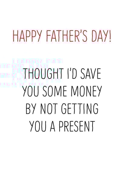 save money Father's Day Card 40447 created by Fly high art