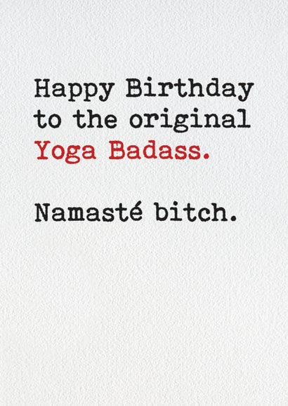 yoga badass Birthday Card 12164 created by Brainbox Candy