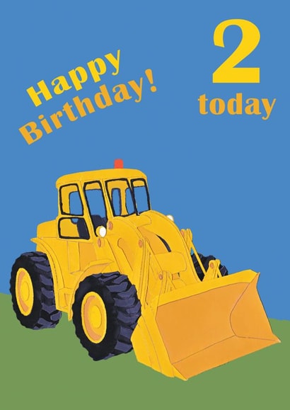 Age 2 birthday digger card created by lovetractors