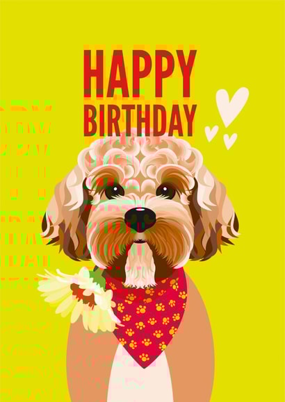 Cockapoo Birthday Card created by Diva Doodle Designs