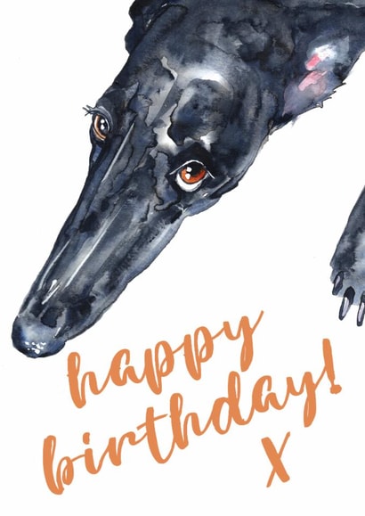 Cute Birthday Card - Dog - Watercolour created by Jo Scott Art