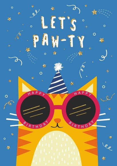 cat pawty Birthday Card 16439 created by Jessica Eyre