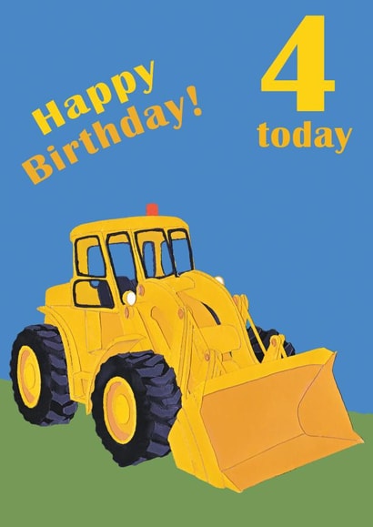 Age 4 birthday digger card. created by lovetractors