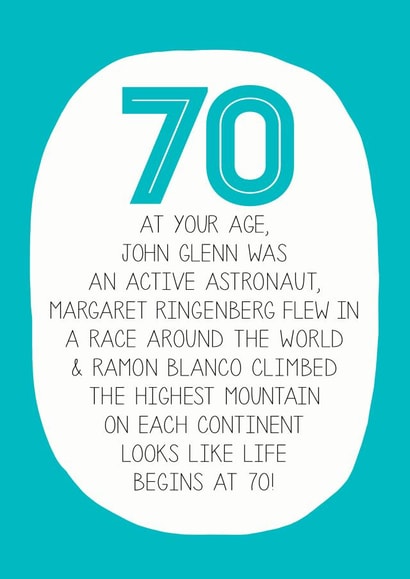 70th seventy Birthday Card 13025 created by Paper Plane