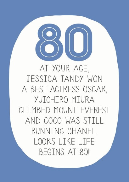 80th age Birthday Card 13029 created by Paper Plane