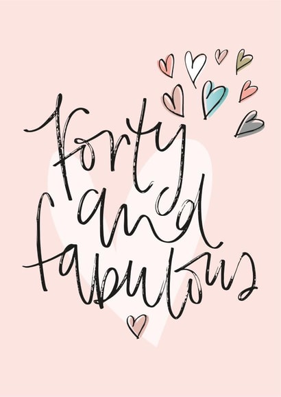 Forty fabulous Birthday Card 8865 created by Pearl of a Girl