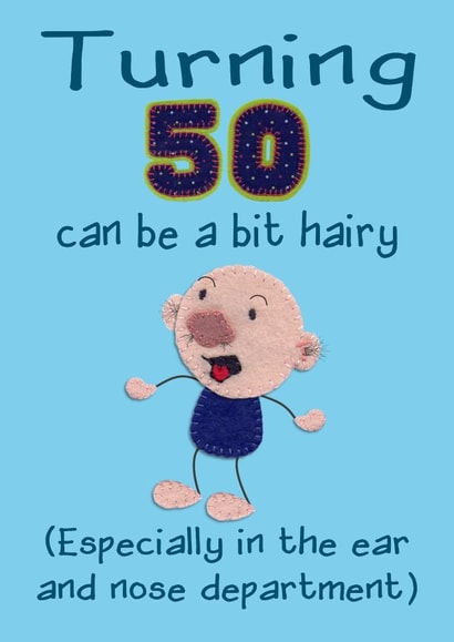 hairy turning Birthday Card 12050 created by Presents Felt