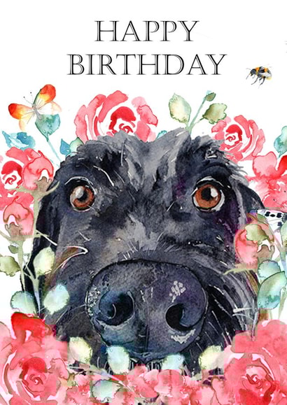 Happy Birthday from the dog created by Jo Scott Art