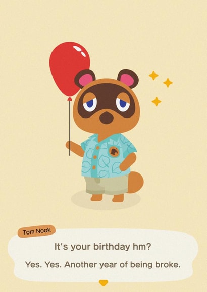 animal crossing tom nook Birthday Card 11689 created by Rishi