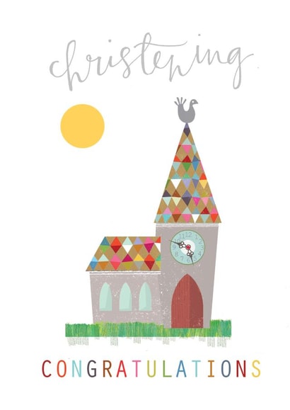 christening card - church - christening - pretty and traditional created by Kali Stileman
