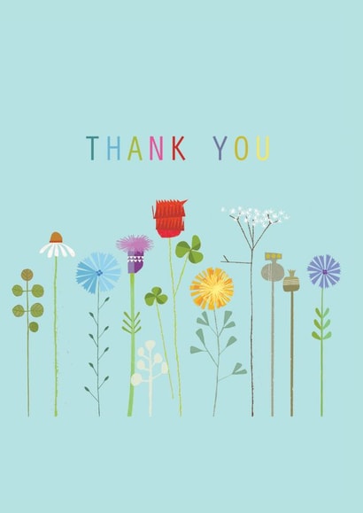 thank you card - flowers - thank you - pretty and traditional created by Kali Stileman
