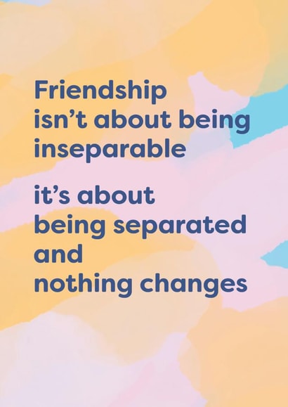 inseparable separated Just because Card 17499 created by Cath Tate Cards