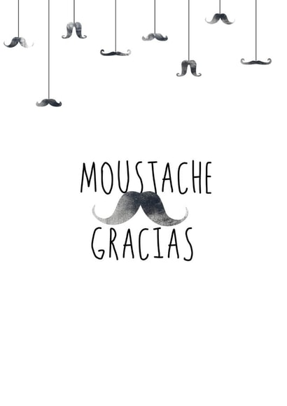 moustache gracias Thank You Card 17443 created by Studio Peers