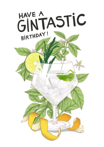 gin birthday Birthday Card 3354 created by Kasia Cards
