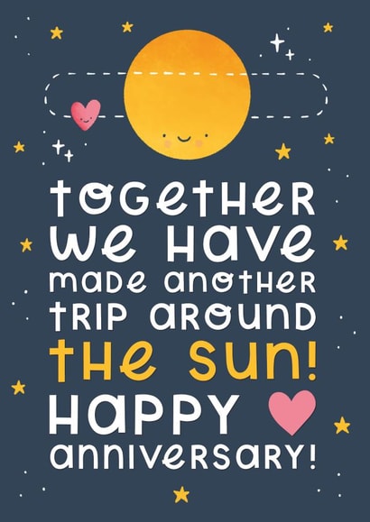 Trip around the sun anniversary card created by Joanne Hawker