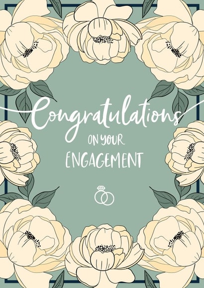 Floral engagement card in green and yellow created by Kamiya Chirodian