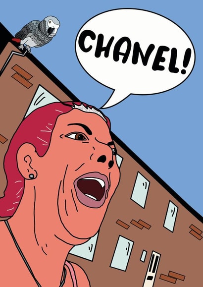 Chanel Viral Meme Greetings Card created by Charles Makes